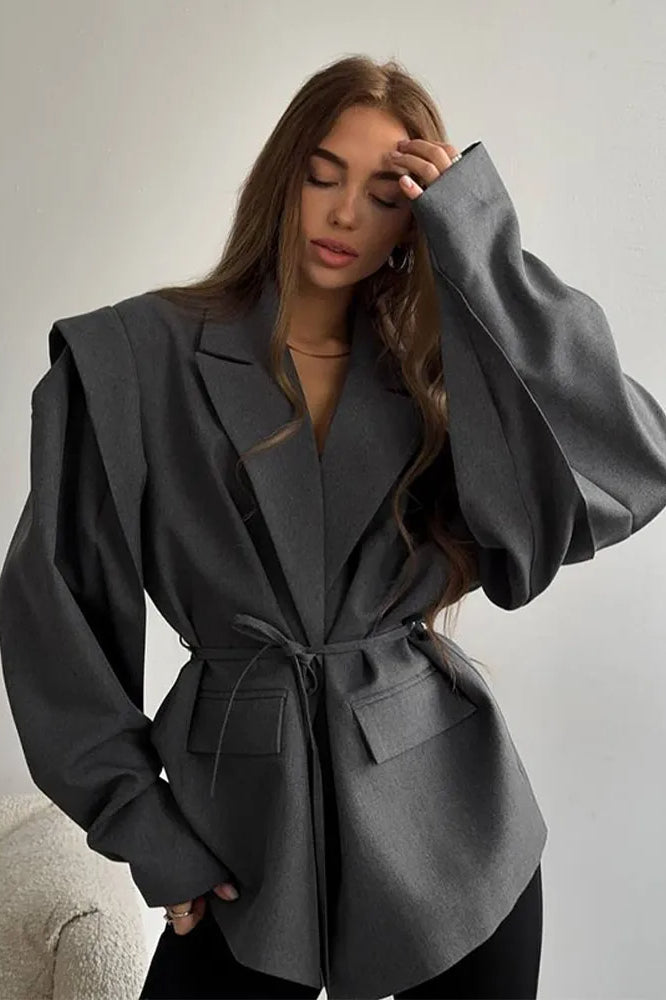 Long Sleeve Laceup Office Blazer
