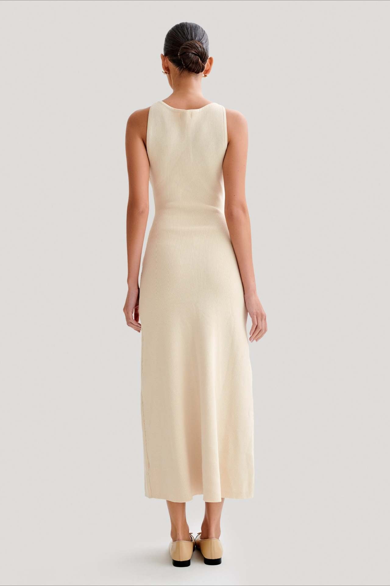 Knit Sleeveless Button Midi Dress