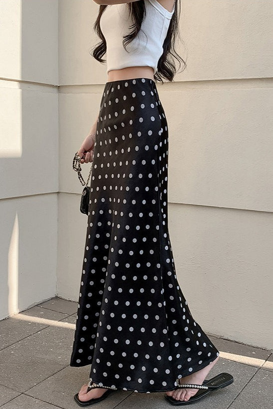 HighWaist Polka Dot Fish Tail Skirt