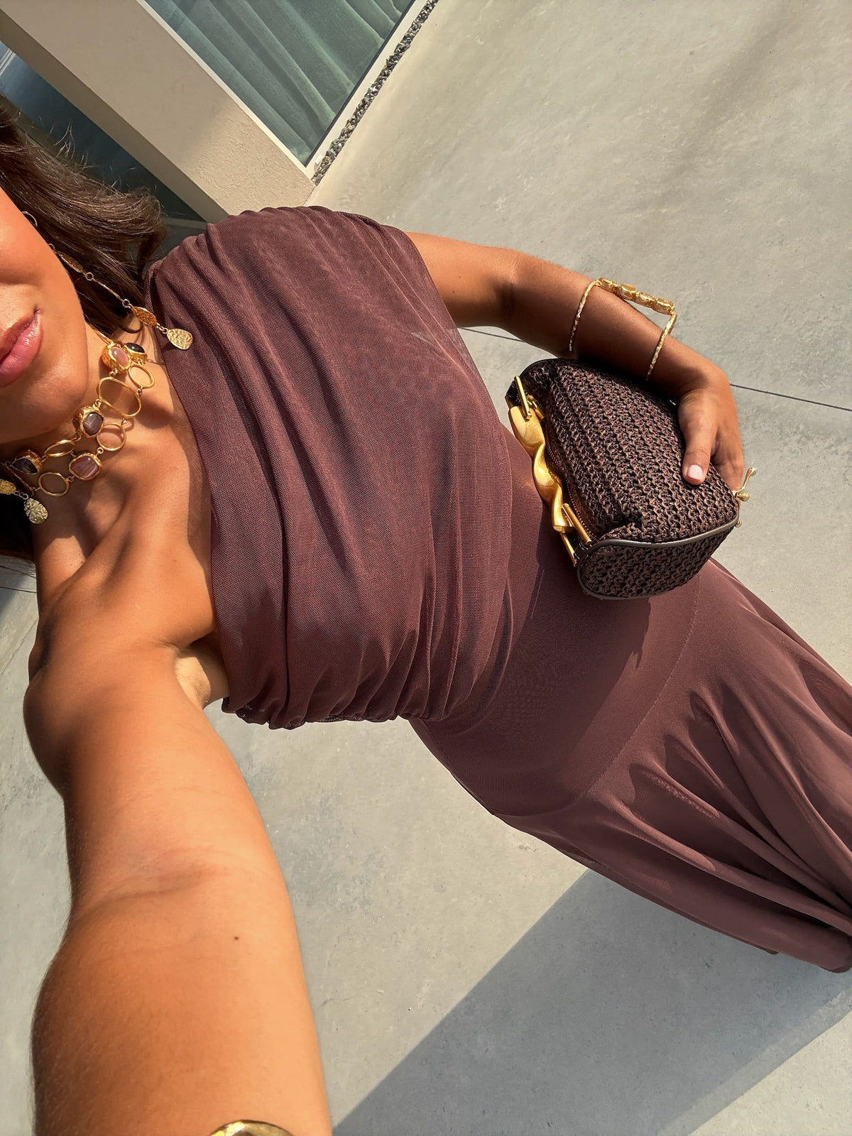 One Shoulder Draped Ruched Waist Flowy Maxi Gown 10