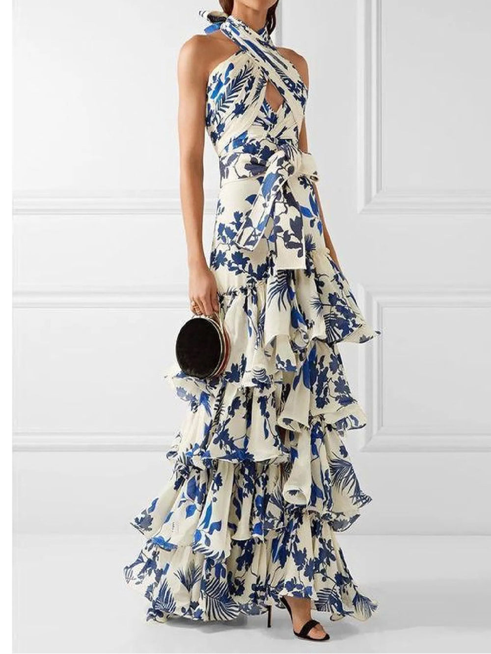 Lace Up Lolita Swing Skirt Maxi Dress