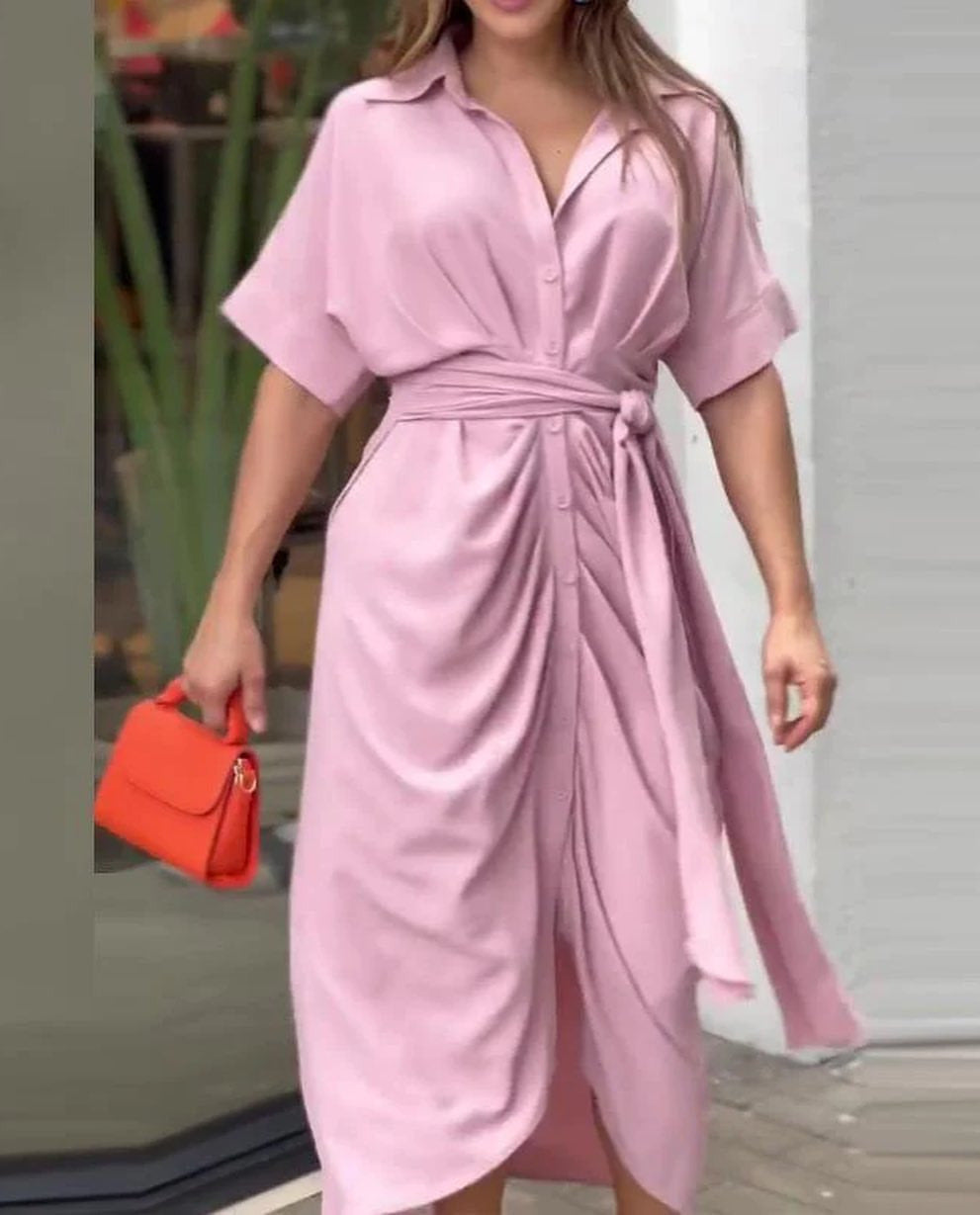 Summer Babe Midi Dress Pink