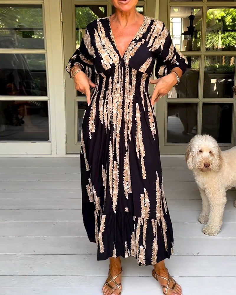 Yolanda Premium V Neck Dress Chic Silhouette Collection