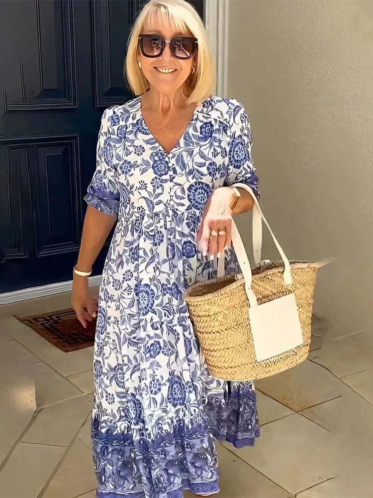 SUMMER V-NECK BOHEMIAN DRESS