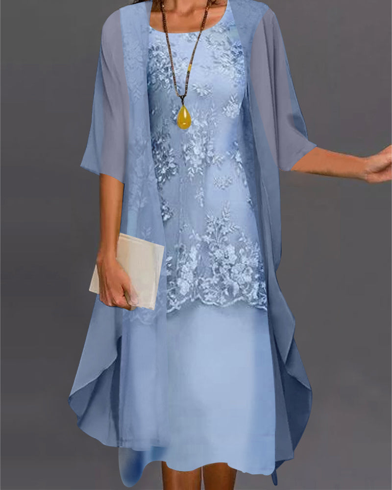 Simona Effortless Two Piece Chiffon Dress Evening Wear Edit