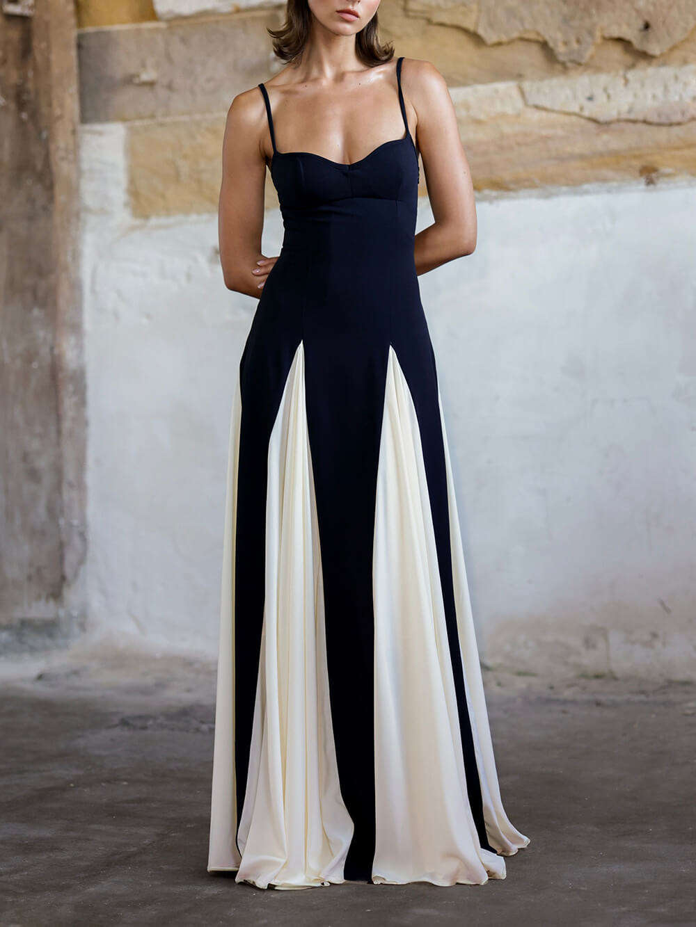 Elegance Panelled Tulle A - line Slip Maxi Dress