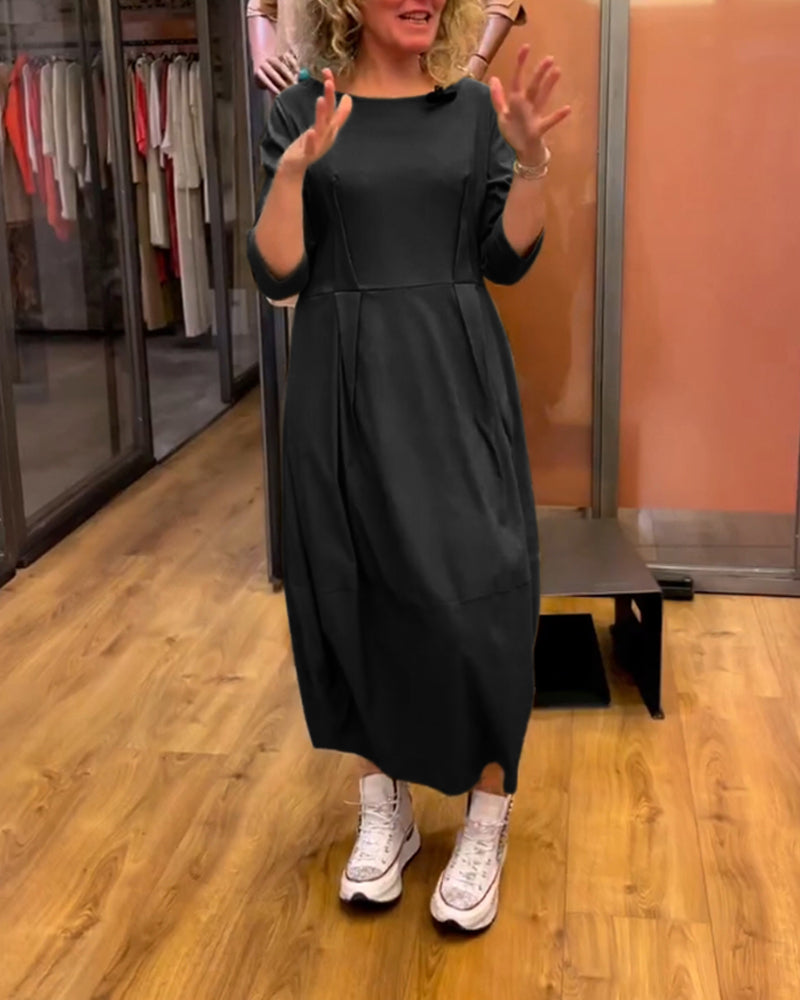 Abigail Elevated Slimming Dress with a Round Neckline Statement Occasion Edit