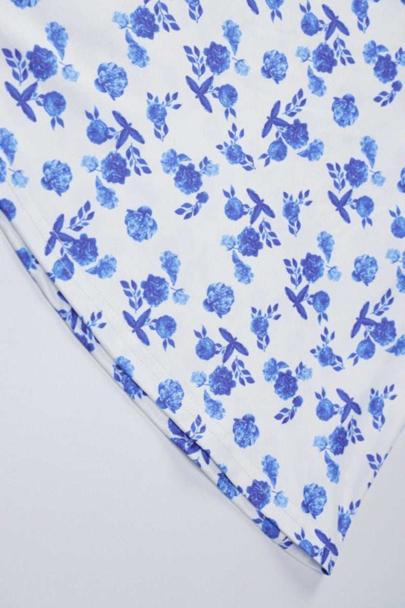Strap Slim Bodycon Long Floral Dress