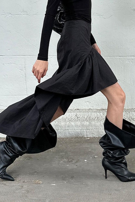 Ruffled Layered Cotton Skirt