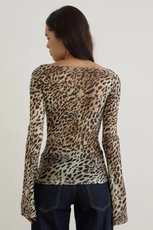 Animal Print Lightweight Loose Fit Short Sleeve Tee