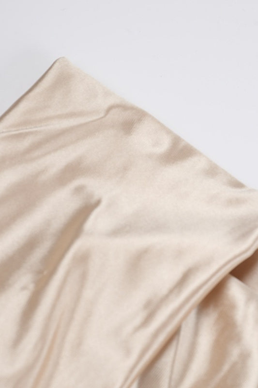 Satin OffShoulder Slit Party Dress