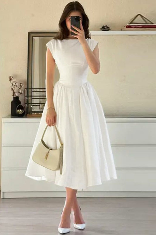 Sexy Off Shoulder Sleeveless Backless Waist Cinched Party Dress