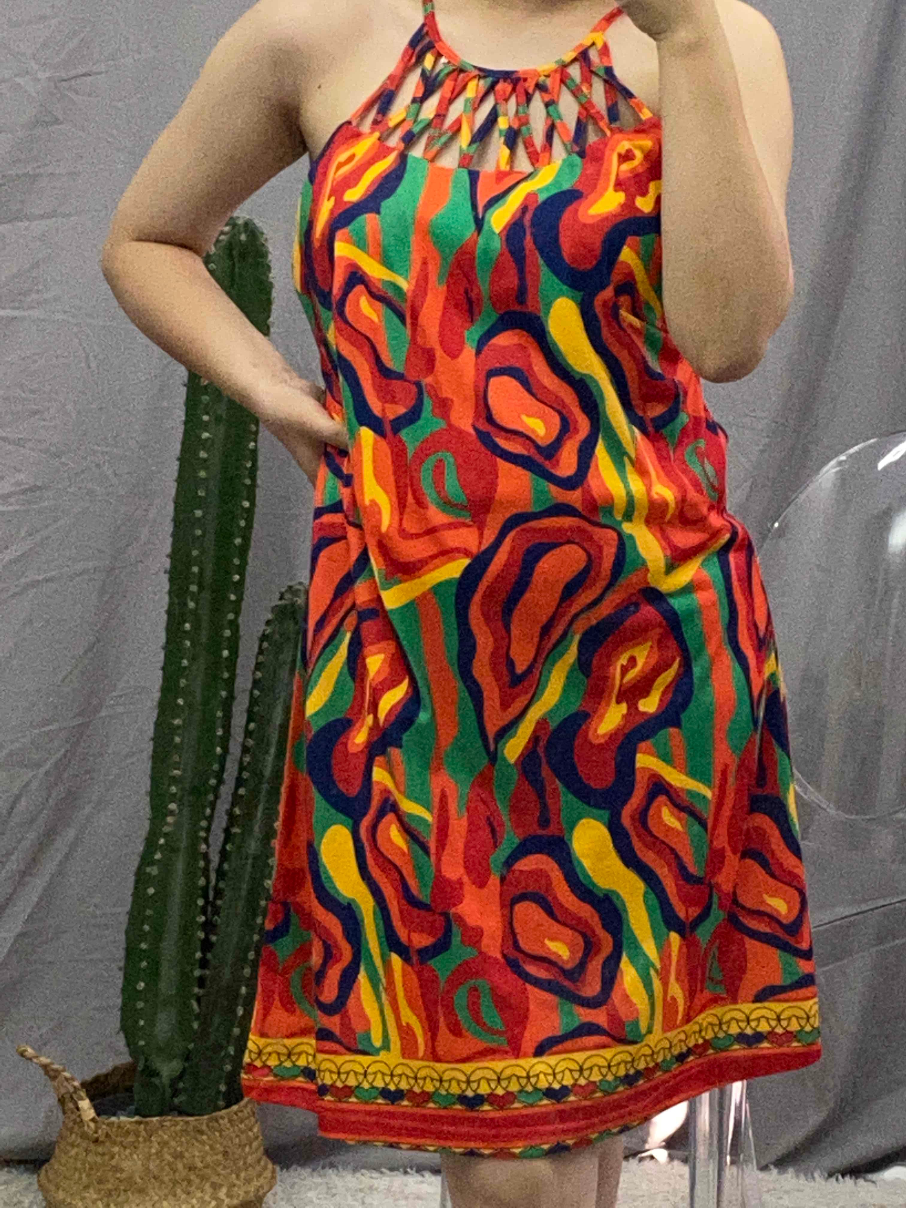 Ginebra Chic Multicolored Sleeveless Dress Boutique Collection