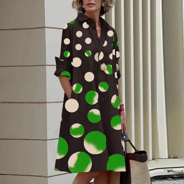 Eva Boutique Vintage Long Sleeve Dress Elevated Occasion Wear