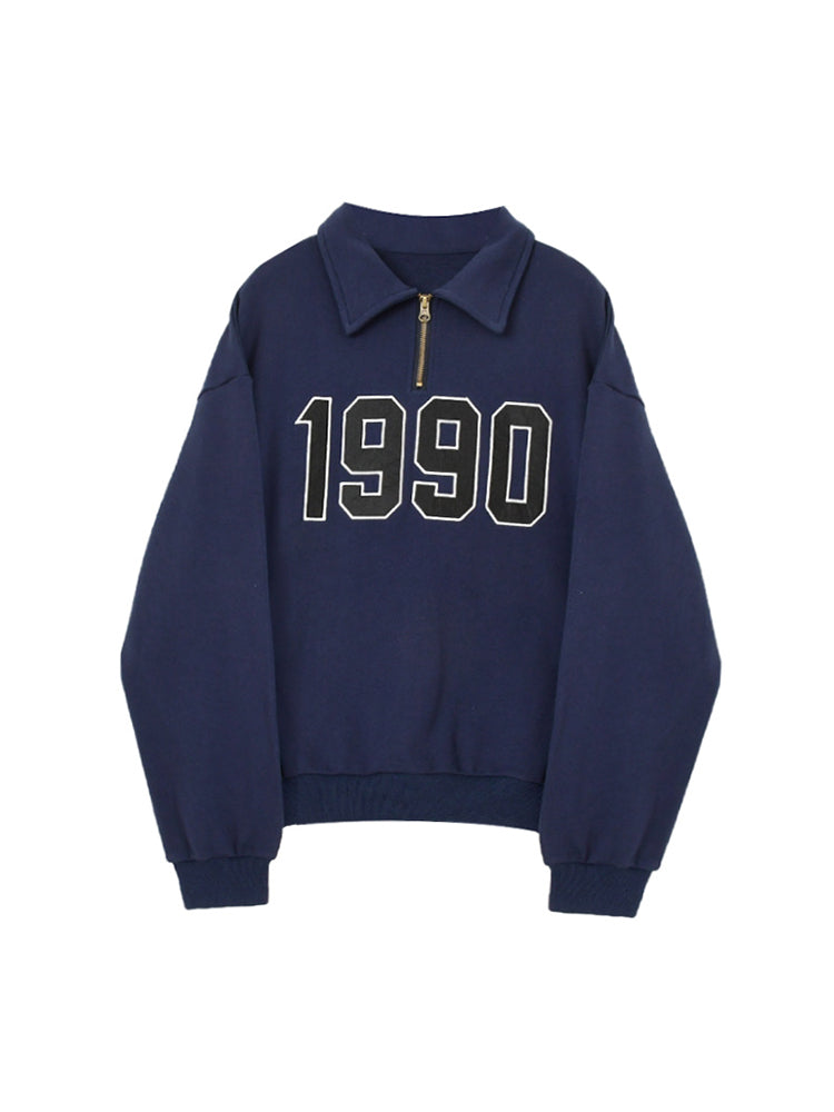 Vintage Lapel Long Sleeve Hoody Pullovers