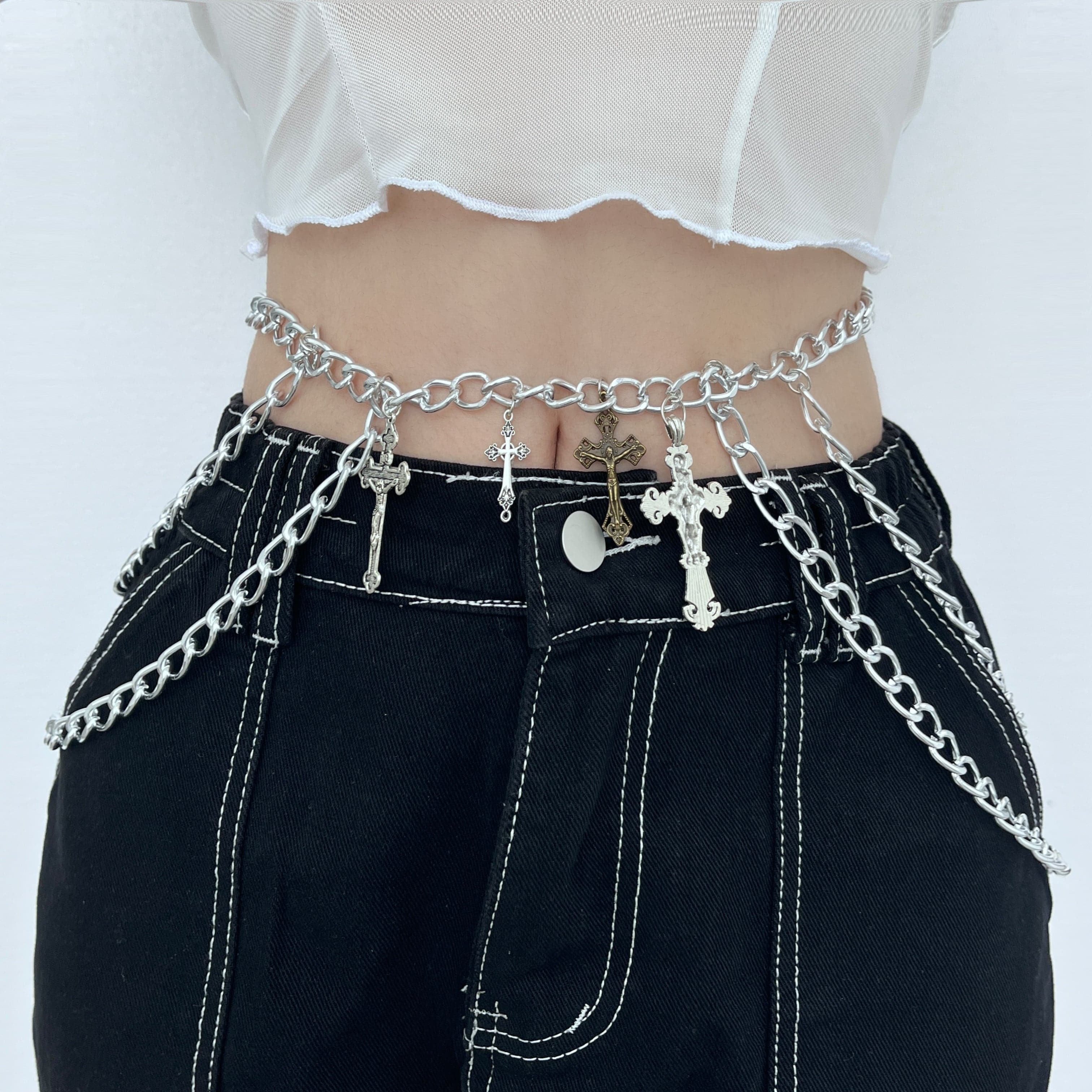 Chain Cross Pendant Waist Layered