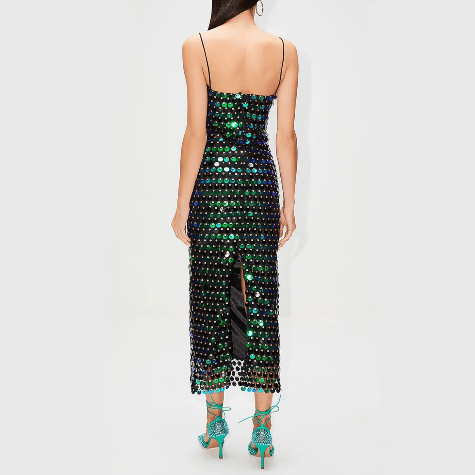 Attention Hologram Sequin Midi Dress