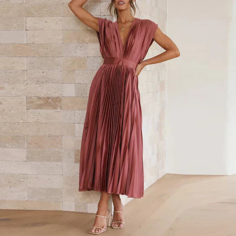 Jimena Aesthetic V Neck Maxi Dress Chic Silhouette Collection