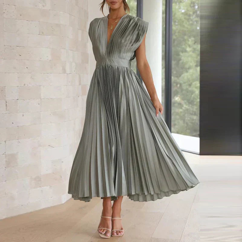 Jimena Aesthetic V Neck Maxi Dress Chic Silhouette Collection
