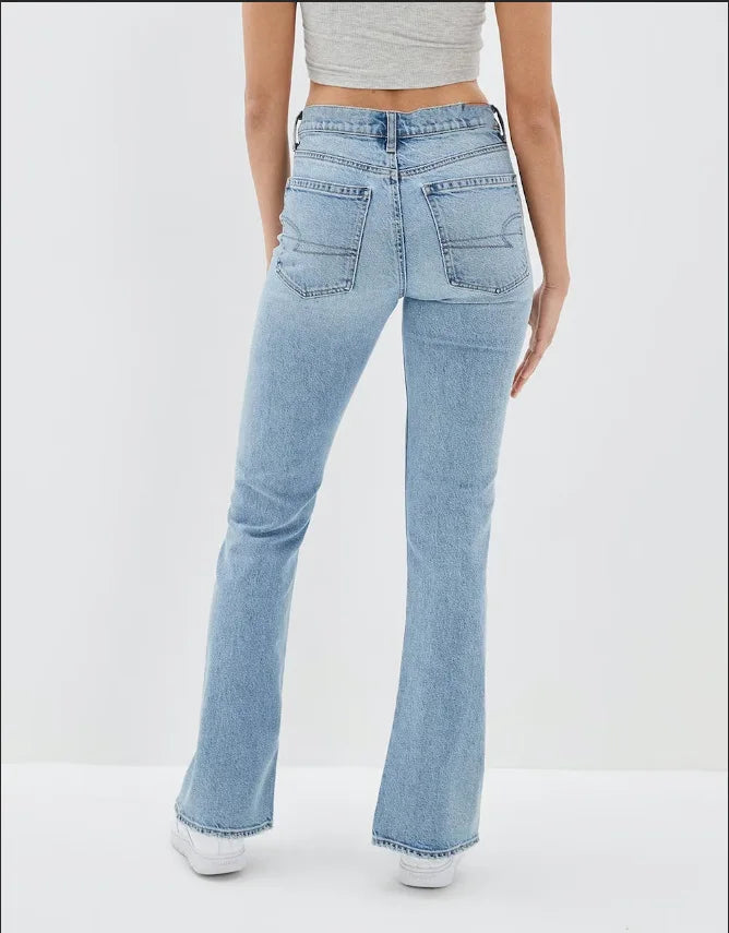 New Slit Slim Flare Women's High Waist Fashion Flared Pants Streetwear Jean