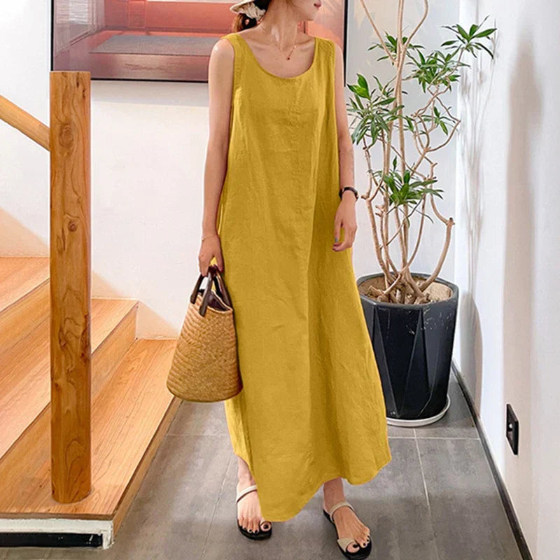 Juana Elevated Linen Dress Premium Wardrobe Essential