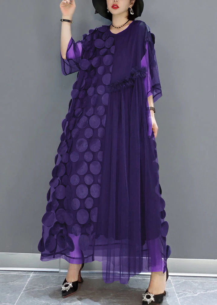 Black Tulle Party Dresses O-Neck Asymmetrical Half Sleeve - Omychic