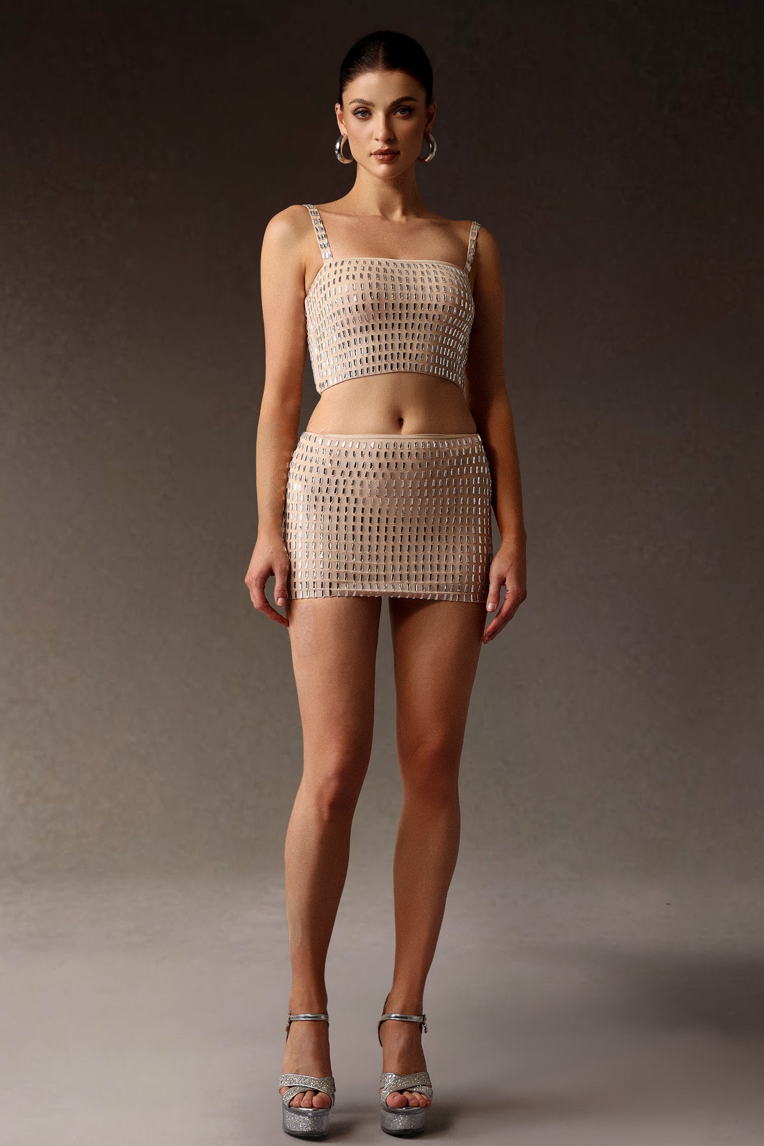 Sleeveless Diamond Mini Two-Piece Set