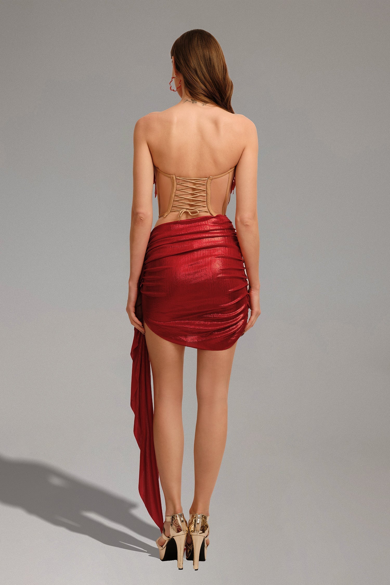 Strapless Feather Knit Two-Piece Set