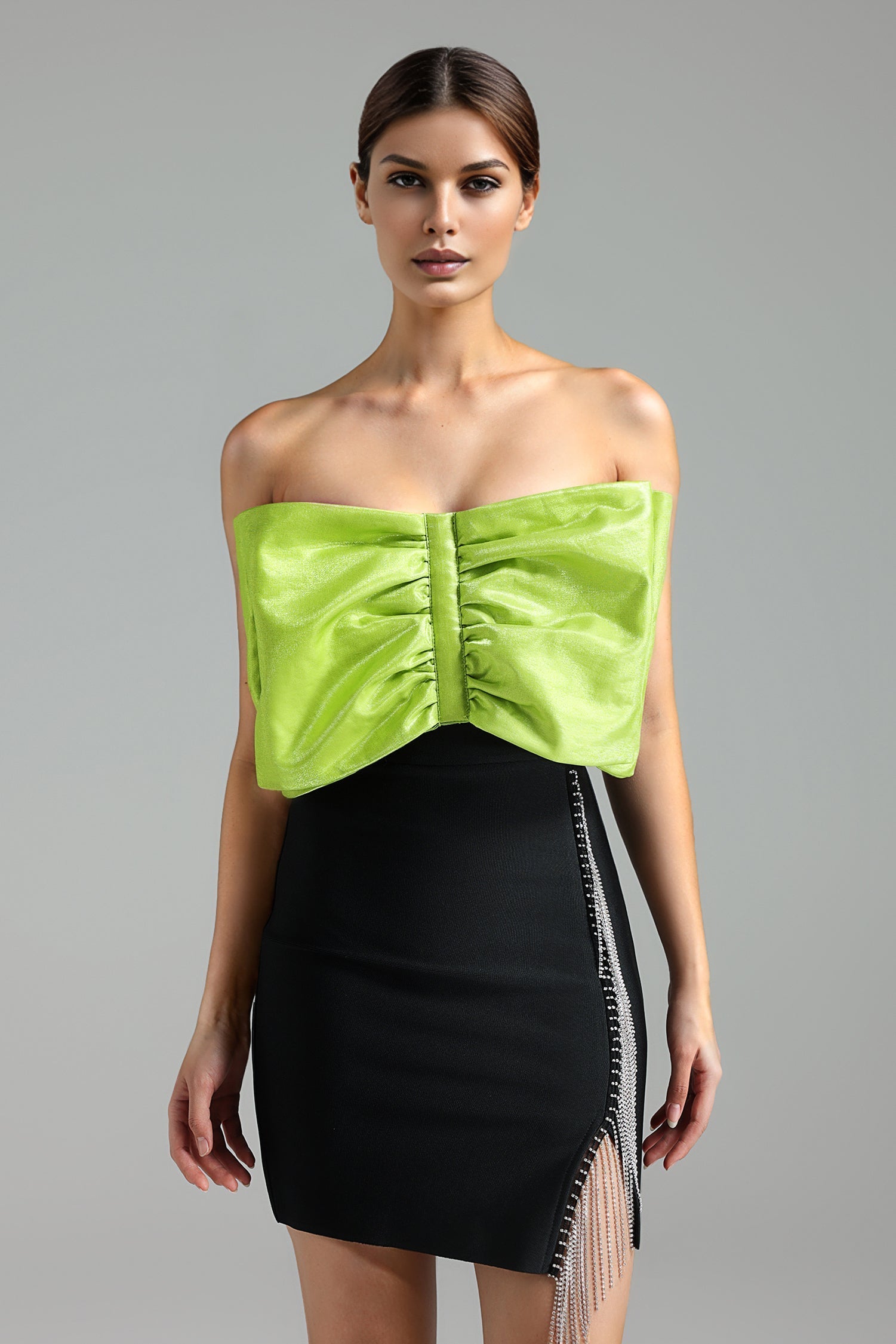 Satin Bowknow Bandage Mini Dress