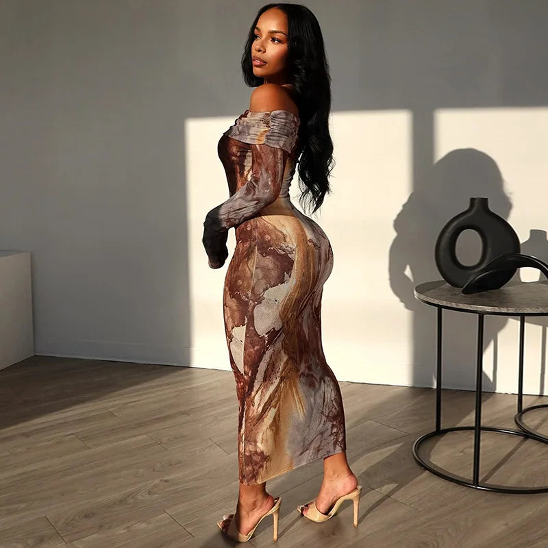 New Retro Fashion Sexy Oneline Trend Elegant Y2K Midi Dresses