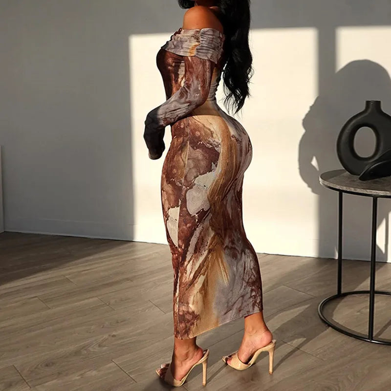 New Retro Fashion Sexy Oneline Trend Elegant Y2K Midi Dresses