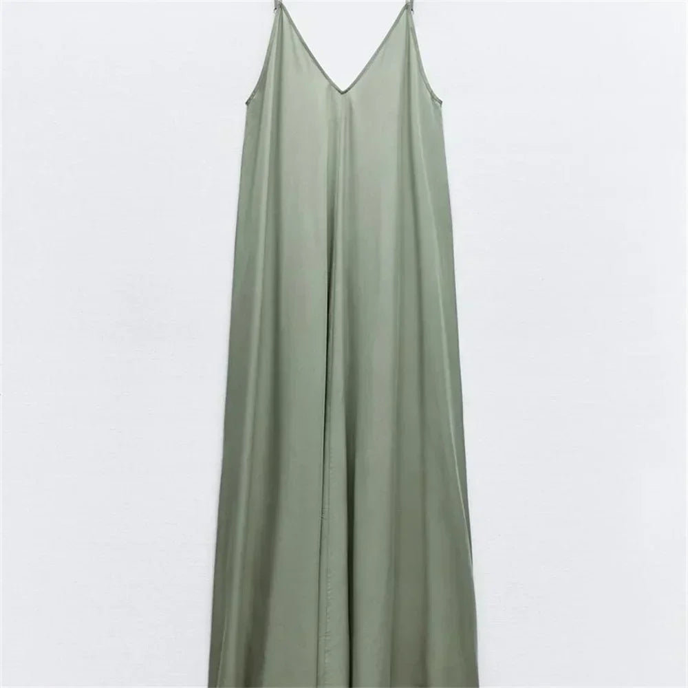 Greta Flowing Midi Dress for Women Effortless Chic Look