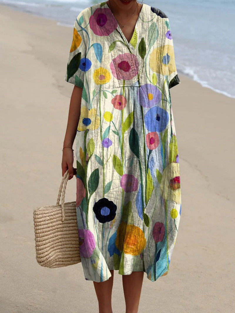 Valeria Effortless Floral Print Dress Chic Silhouette Collection