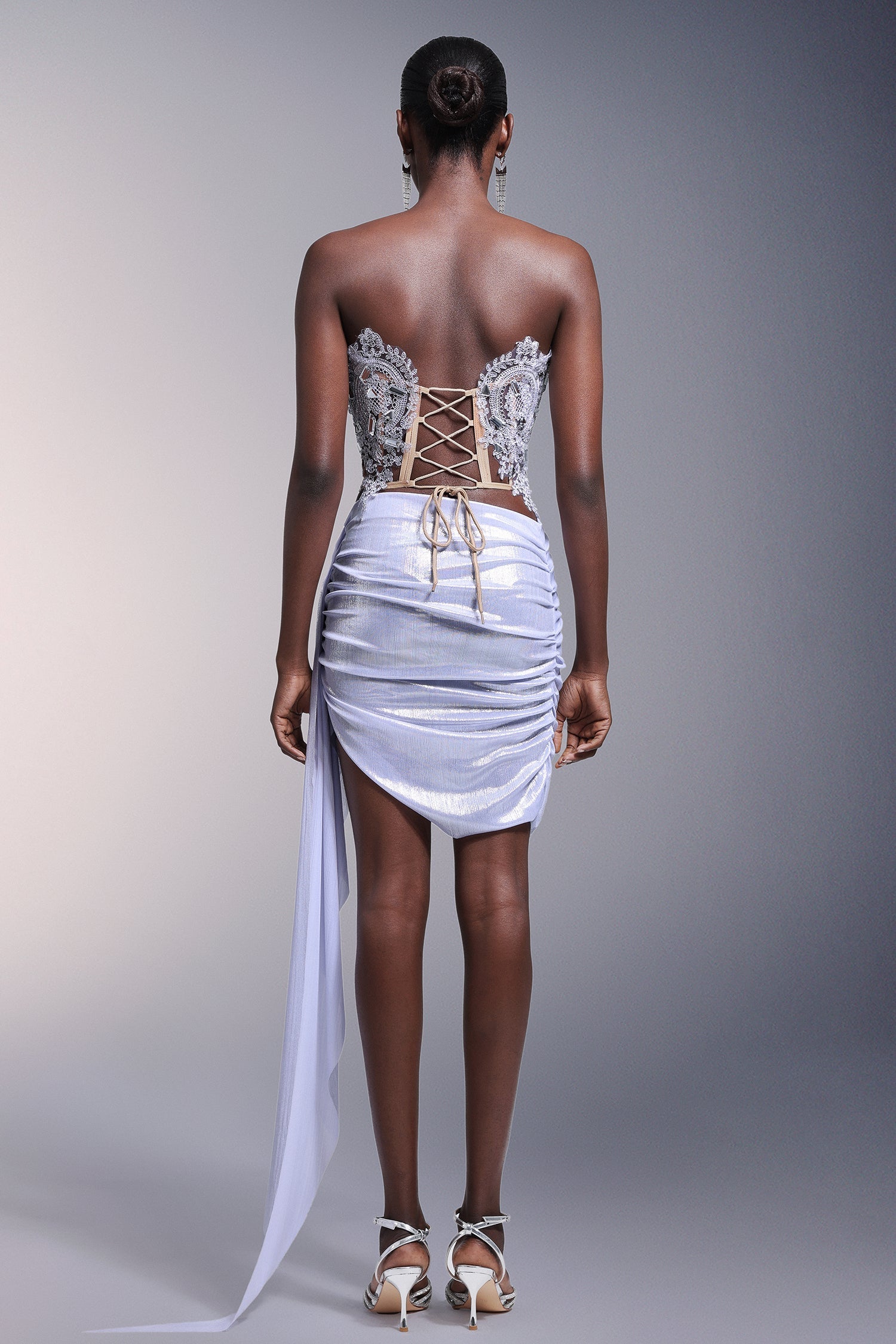 Sleeveless Diamond Lacing Mini Two-Piece Set