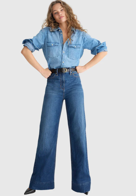 Tall Wide Leg Denim Trouser