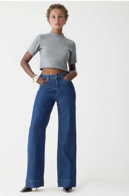 Tall Wide Leg Denim Trouser