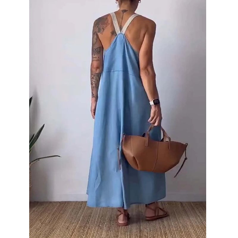 Simple Cotton Linen Sling Dress