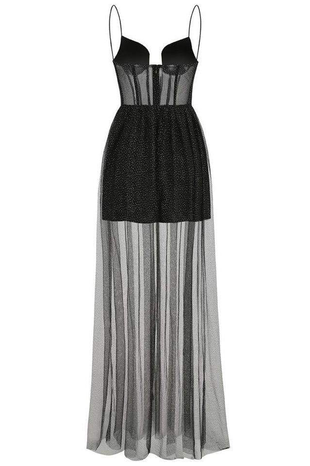 Crystal Embellished Stylish Corset Gown