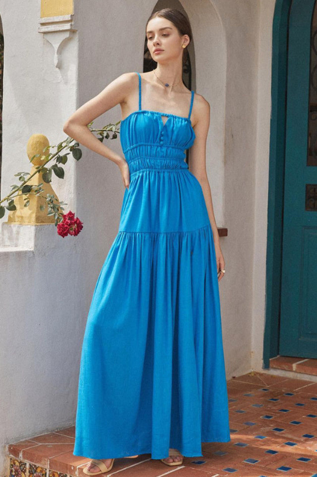 Calla Elegant Maxi Dress Xs / Blue