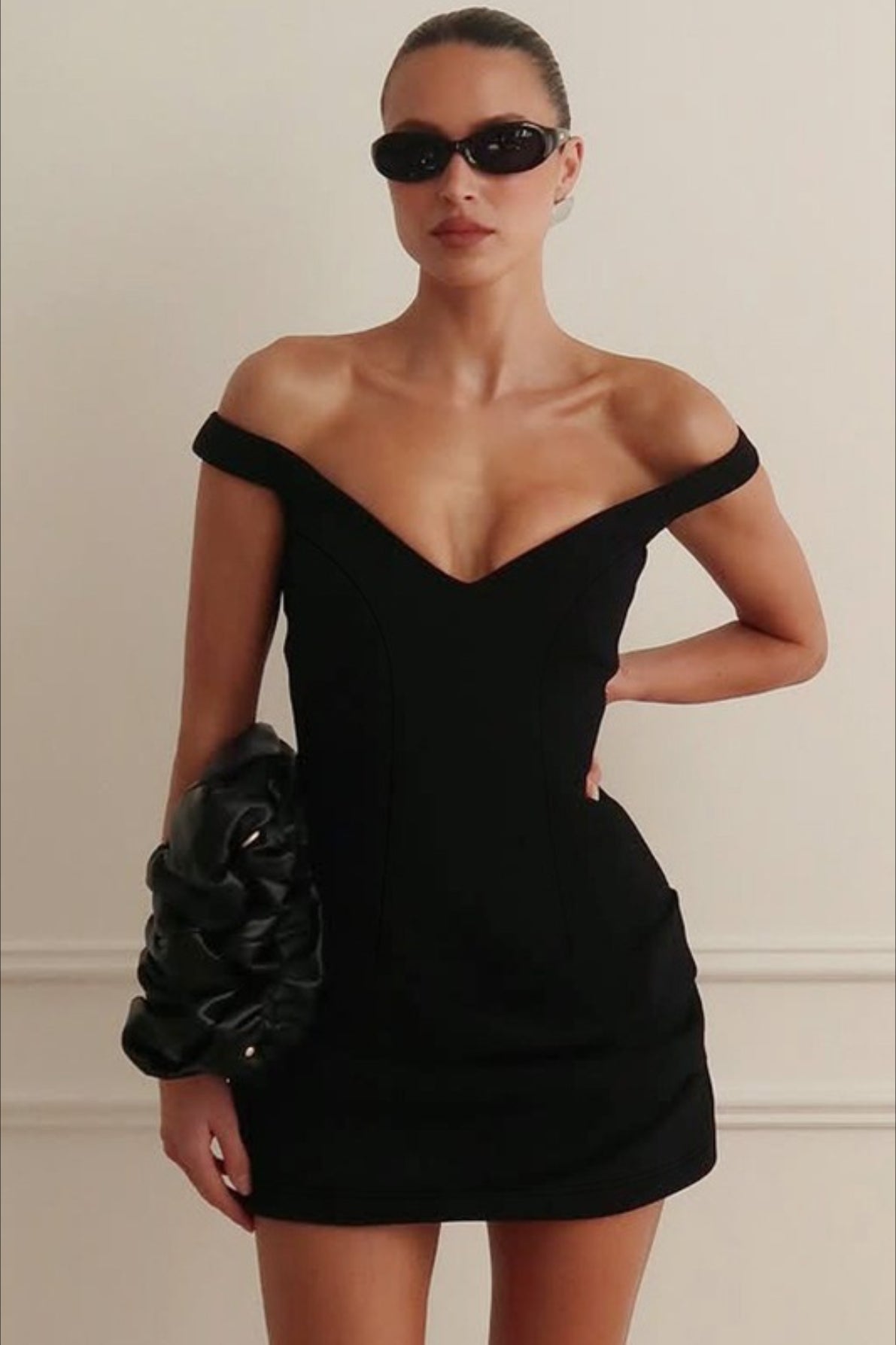 Sexy Deep V Solid Fitted Bodycon Party Dress