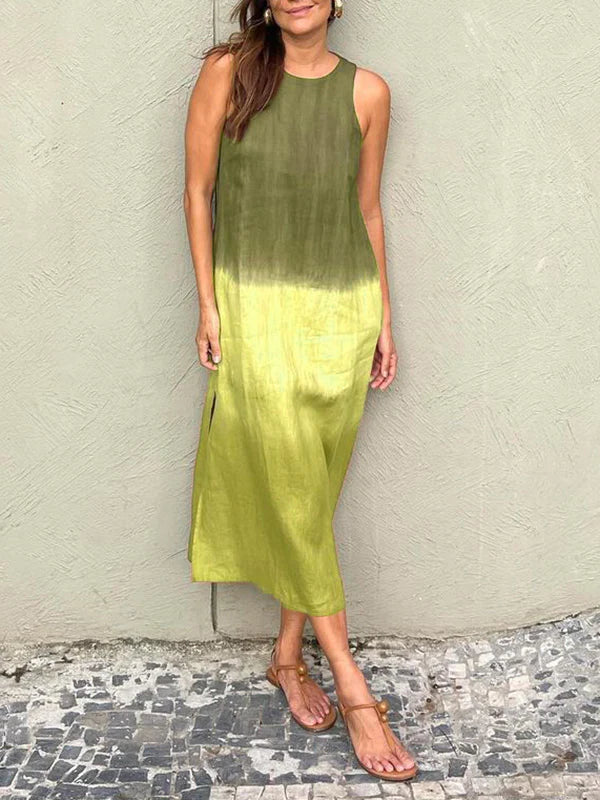 Gracia Aesthetic Casual Long Dress with Tie Dye Pattern Boutique Collection