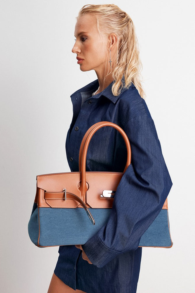 Denim Shirt A Line Mini Dress