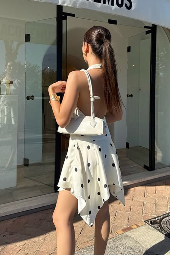 Halter CNeck Backless ALine Mini Dress