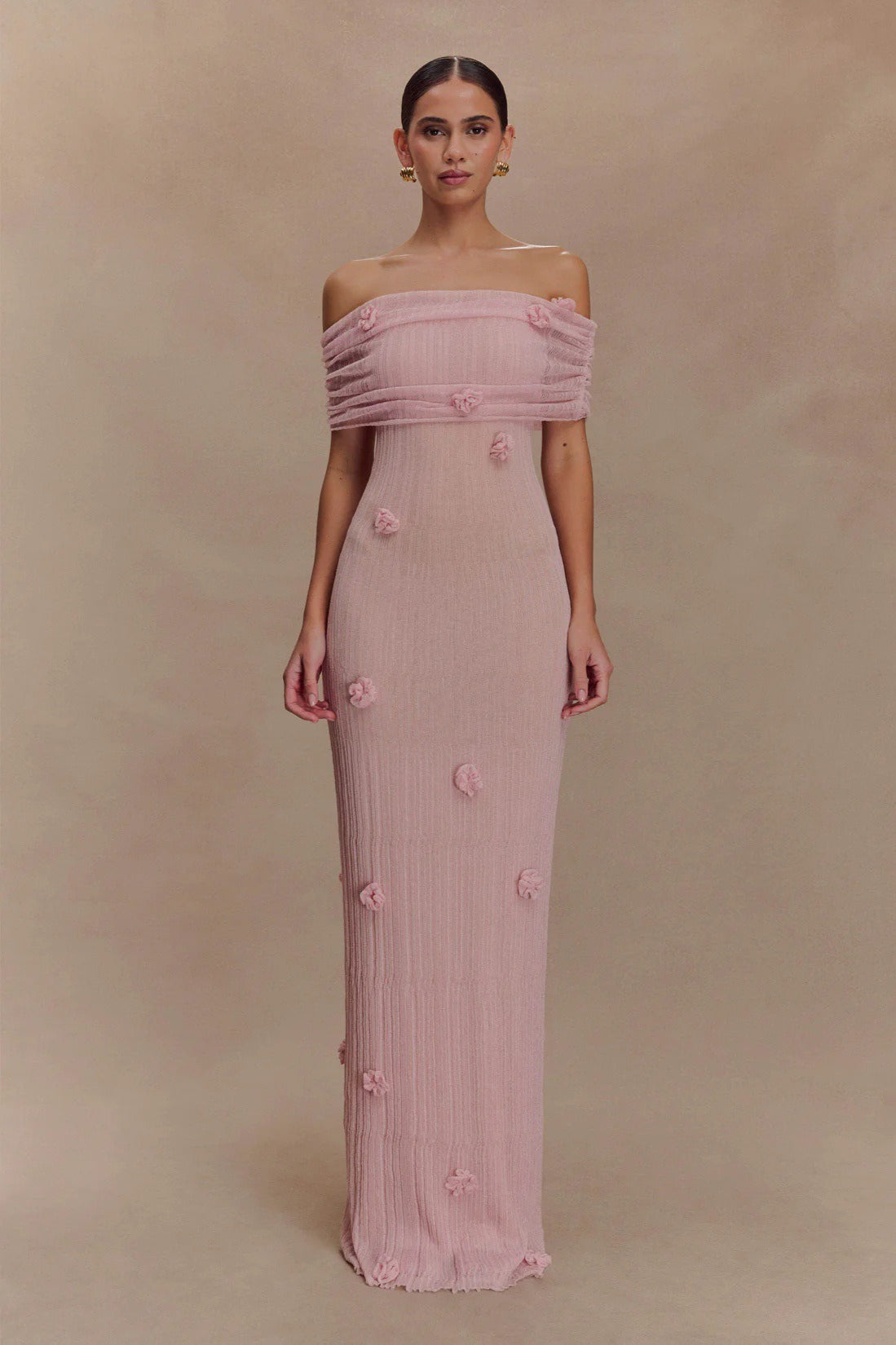 Floral Off-Shoulder Strapless Maxi Party Dress