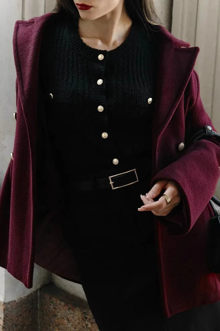SingleBreasted Knitted Office Cardigan