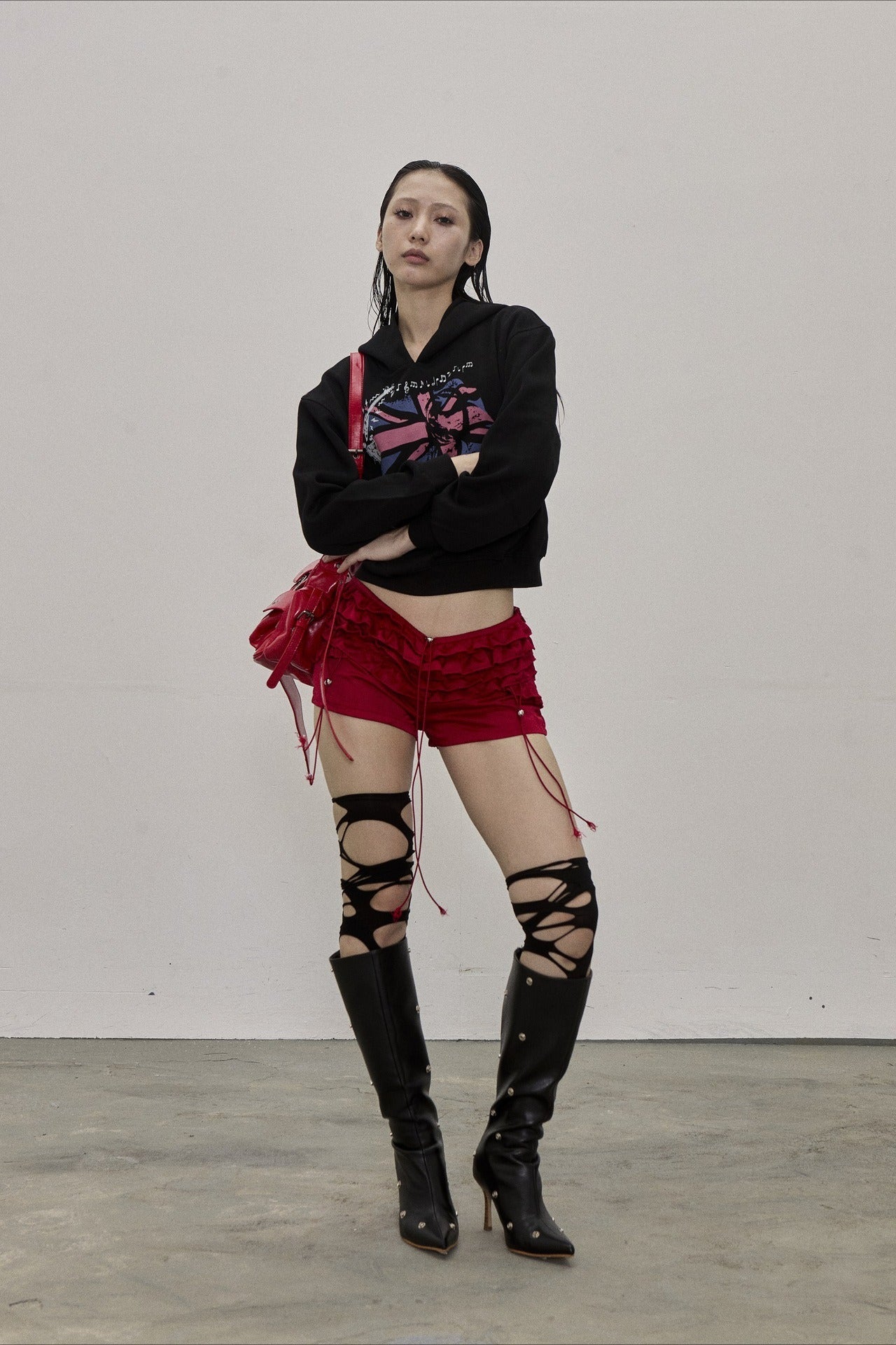Retro Union Jack Star Cropped Hoodie