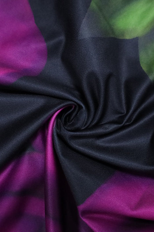 Purple Criss Cross Back Open Back Floral Print Bodycon Maxi Dress 9