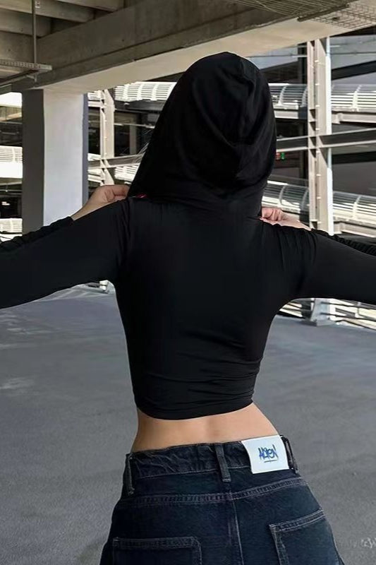Crop Top Slim Fit Zip-Up Hoodie