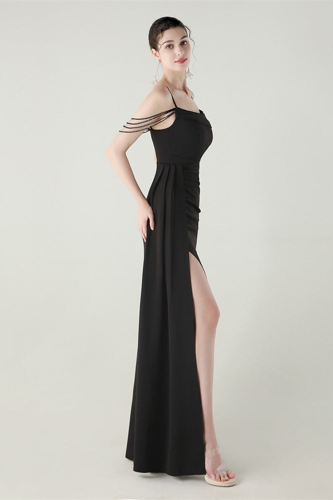 Satin Spaghetti Strap Mermaid Party Dress