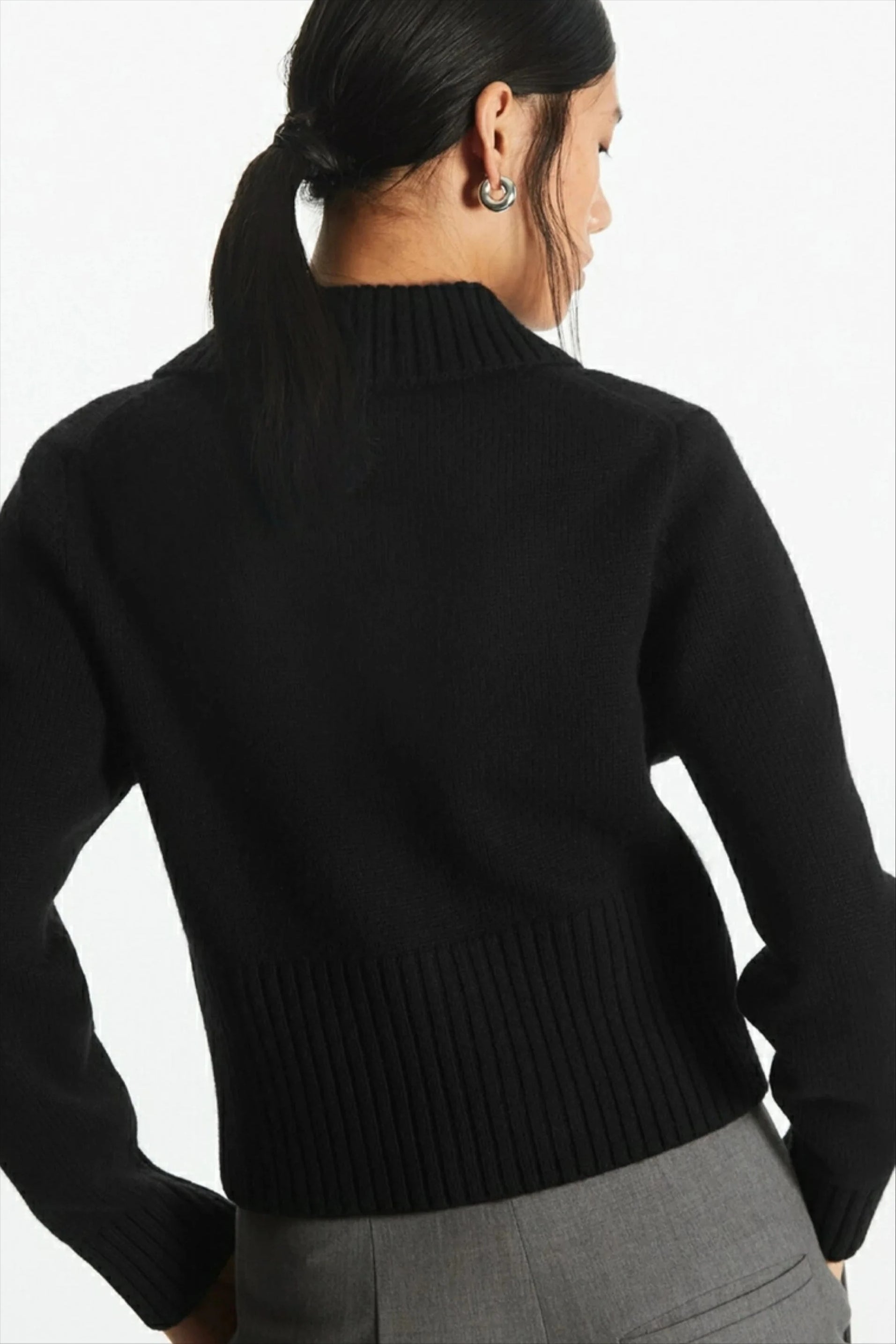 Wool Blend Short OpenNeck Cardigan